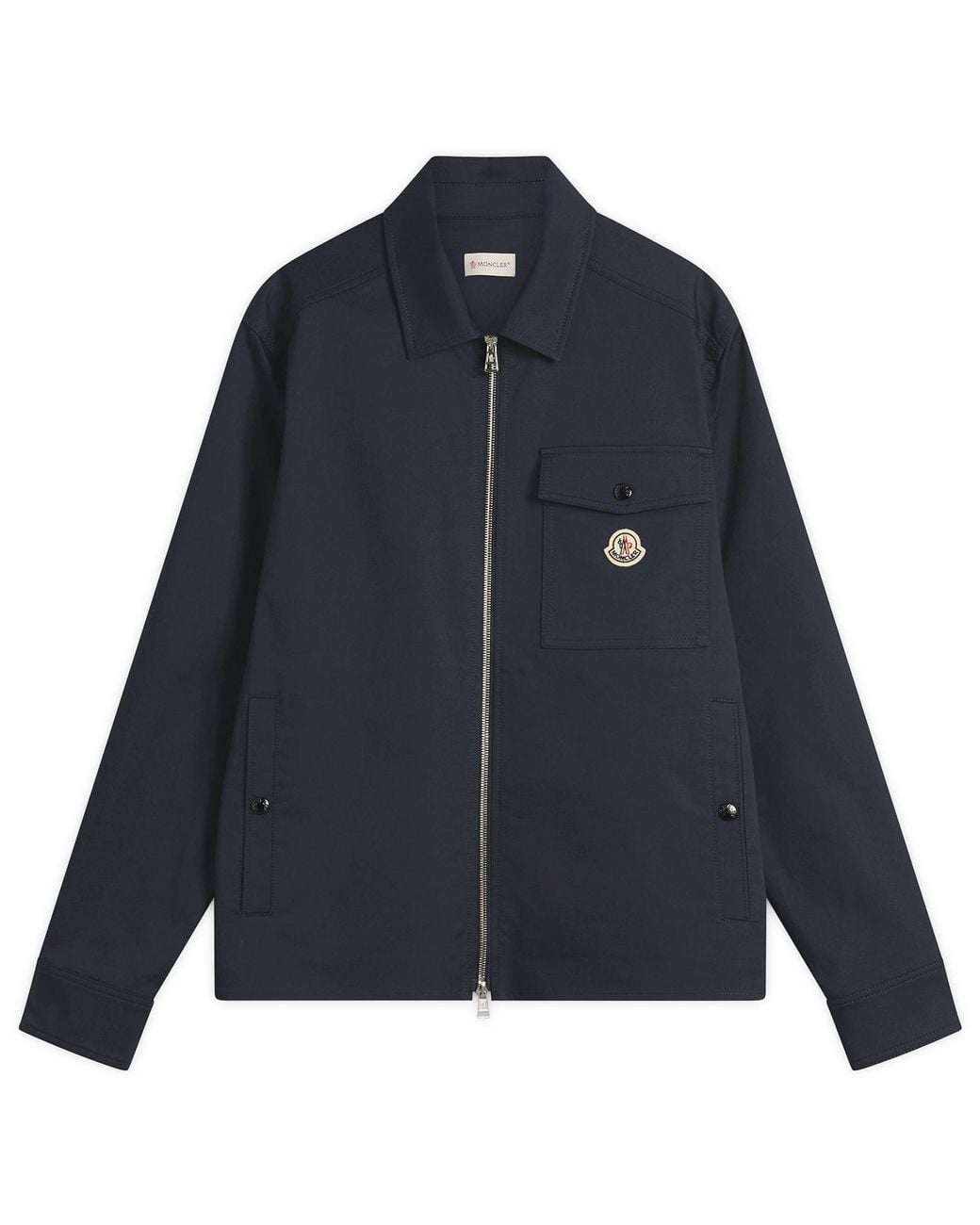 Moncler Blue Cotton Blend Gabardine Shirt Jacket for men