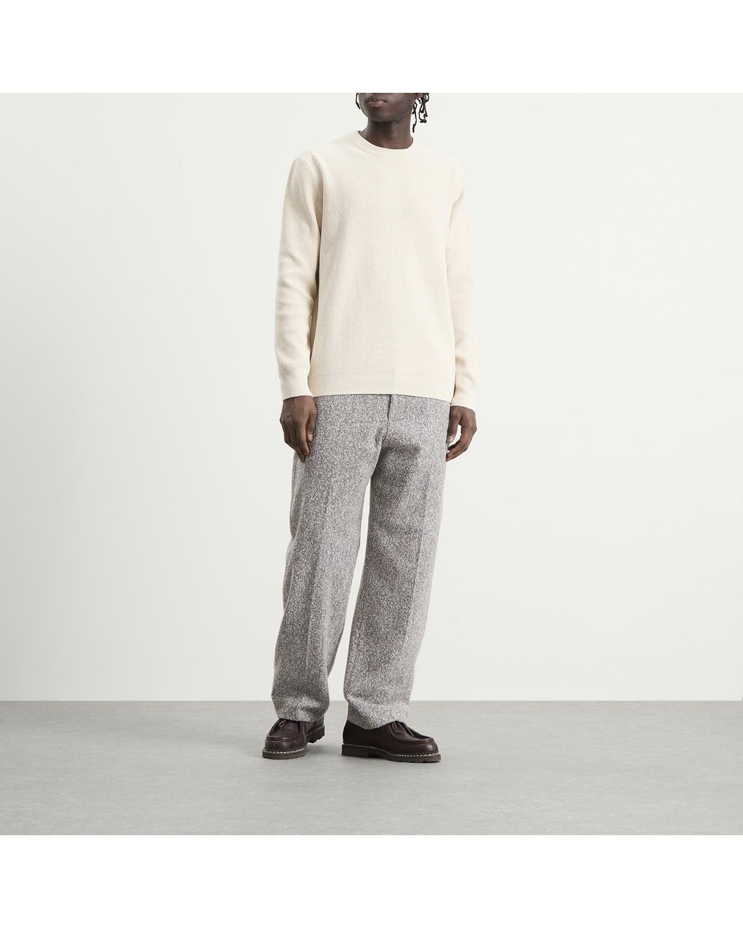 NN07 White Danny Soft Crew Neck Sweater for men