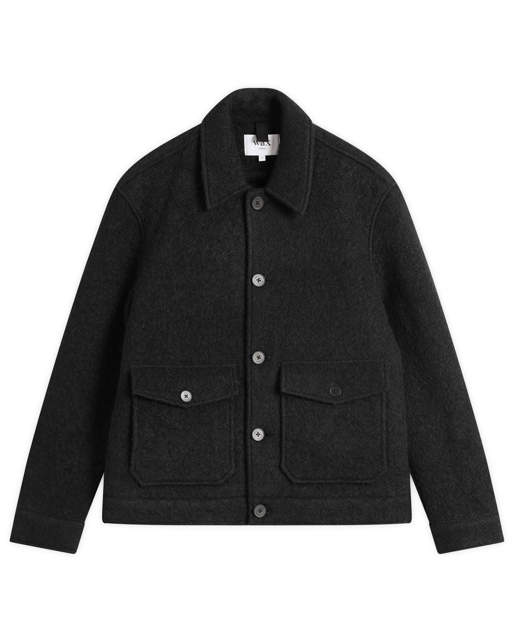 Wax London Black Newgate Melange Wool Jacket for men