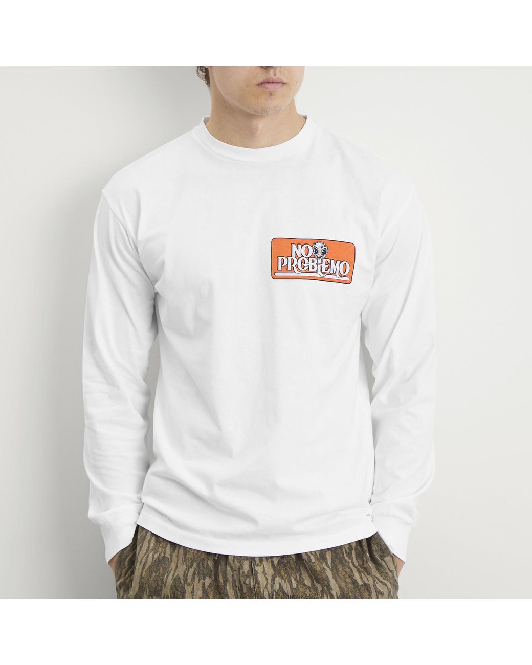 No Problemo White Stickers Long Sleeve T-Shirt for men