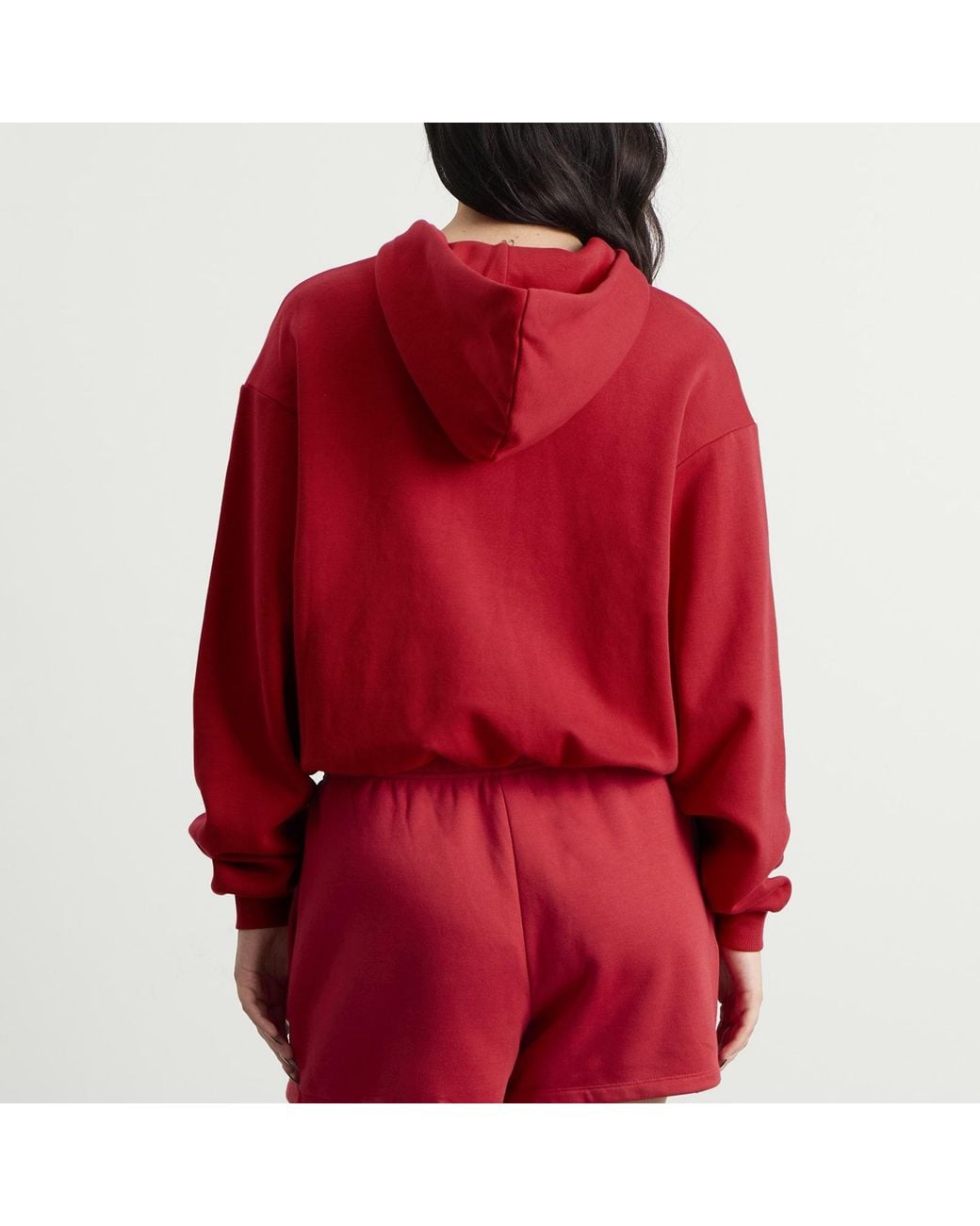 Skims Red Cotton Fleece Classic Zip Up Hoodie