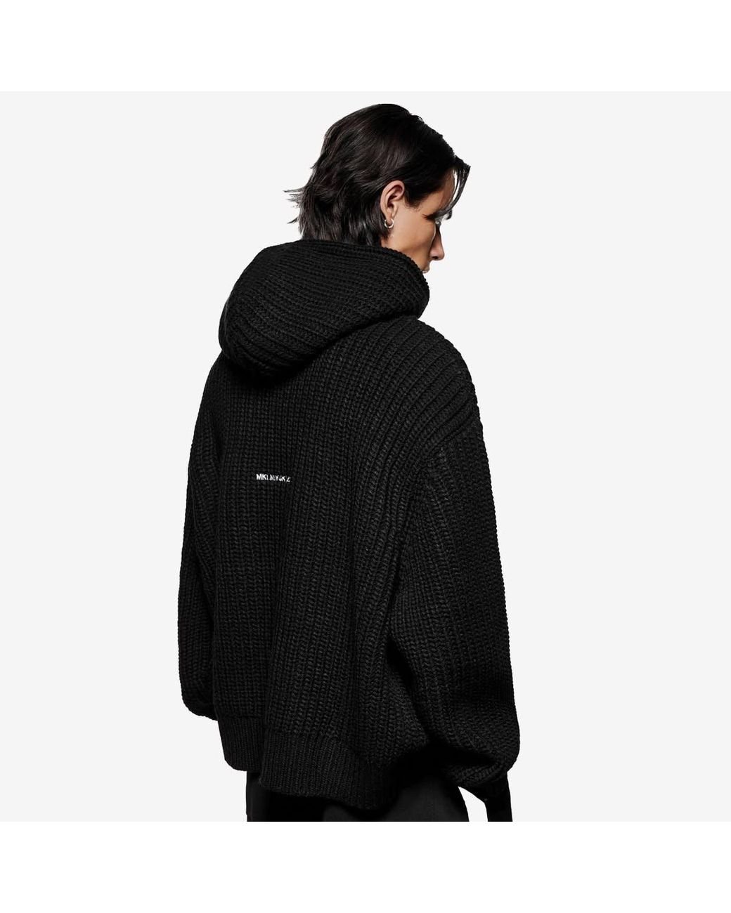 スウェット・トレーナー MKI MIYUKI ZOKU Chunky Rib Knit Hoodie Grey MKI Miyuki Zoku Chunky Rib Knit Hoodie in Grey | EQVVS Menswear