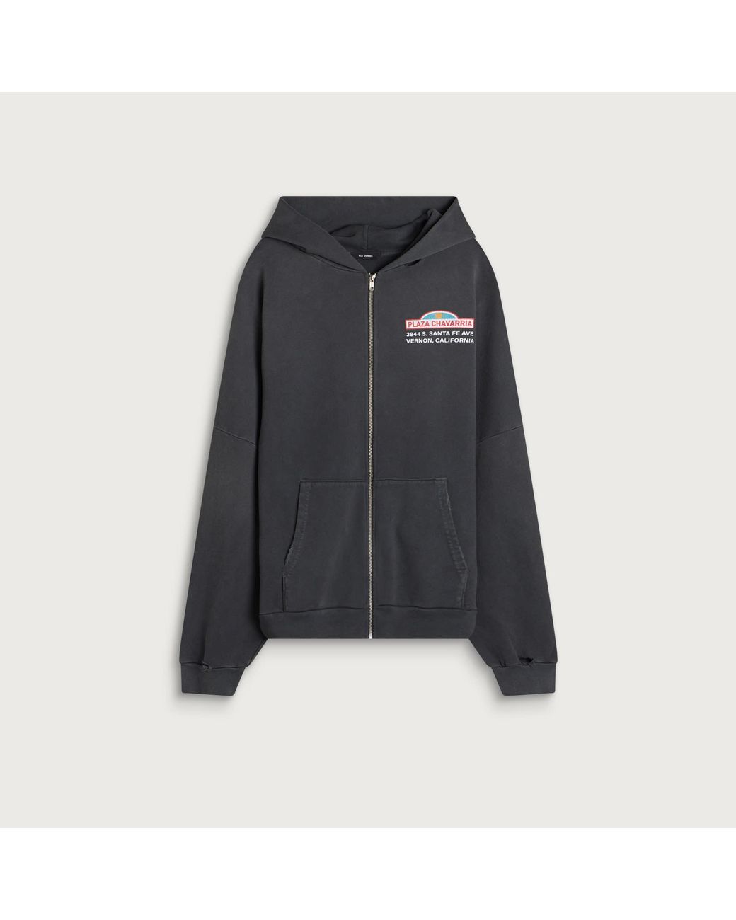 Willy Chavarria Black Plaza Chavarria Zip Hooligan Hoodie for men