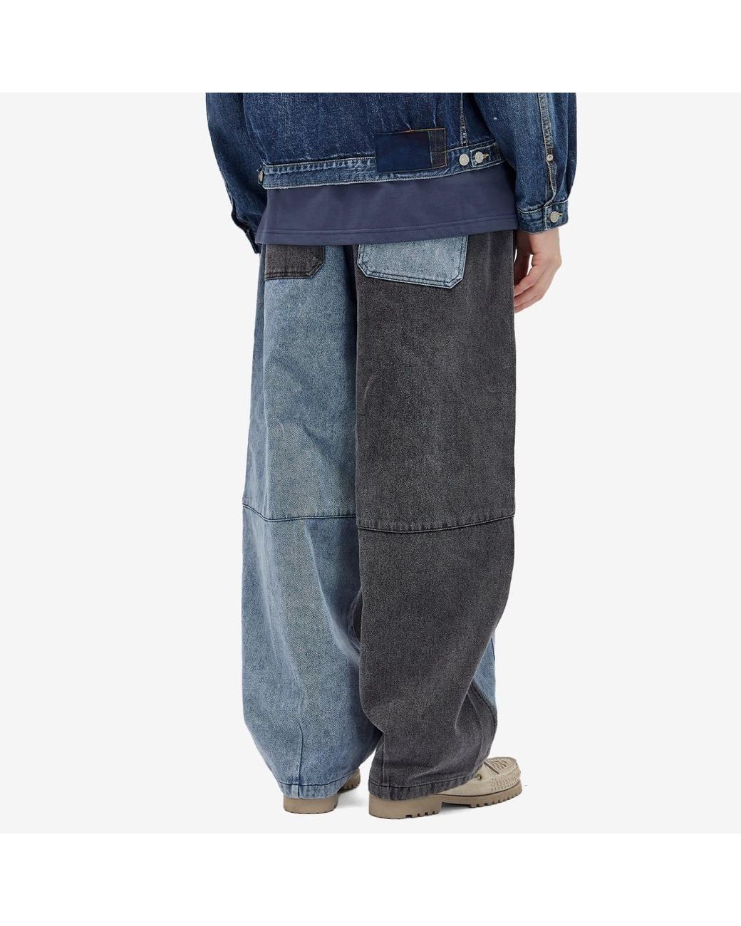 ANGLAN Denim Mix Fatigue Balloon Pants in Blue for Men | Lyst UK