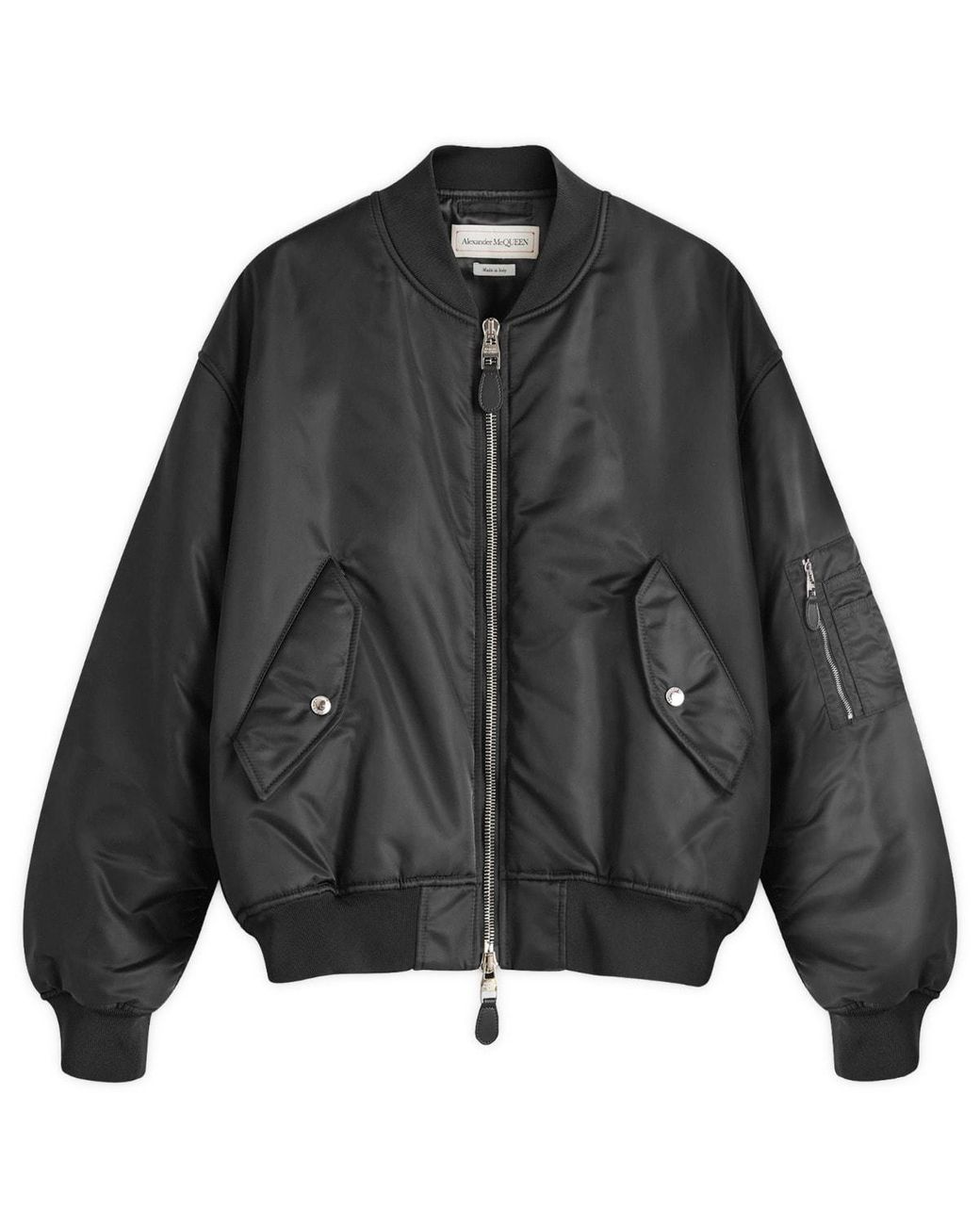 Alexander McQueen Ma 1 Bomber Jacket in Black for Men Lyst