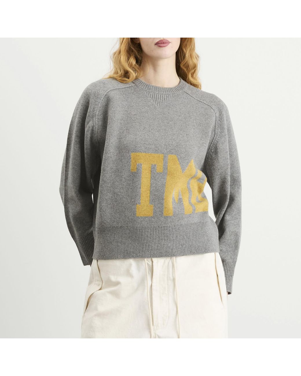 Beams Boy Gray Big Logo Crew Jumper