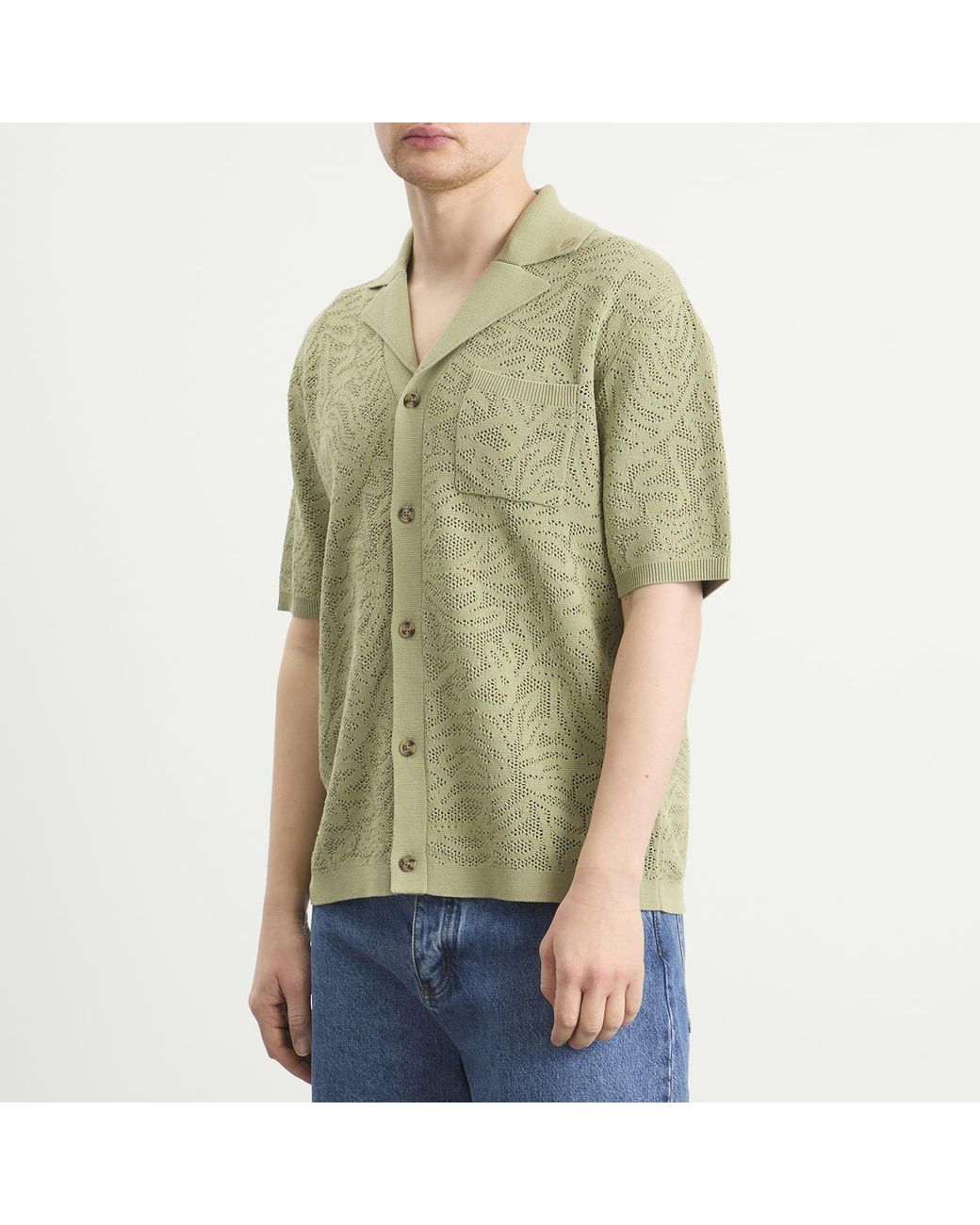 Drole de Monsieur Green Lace Knitted Shirt for men