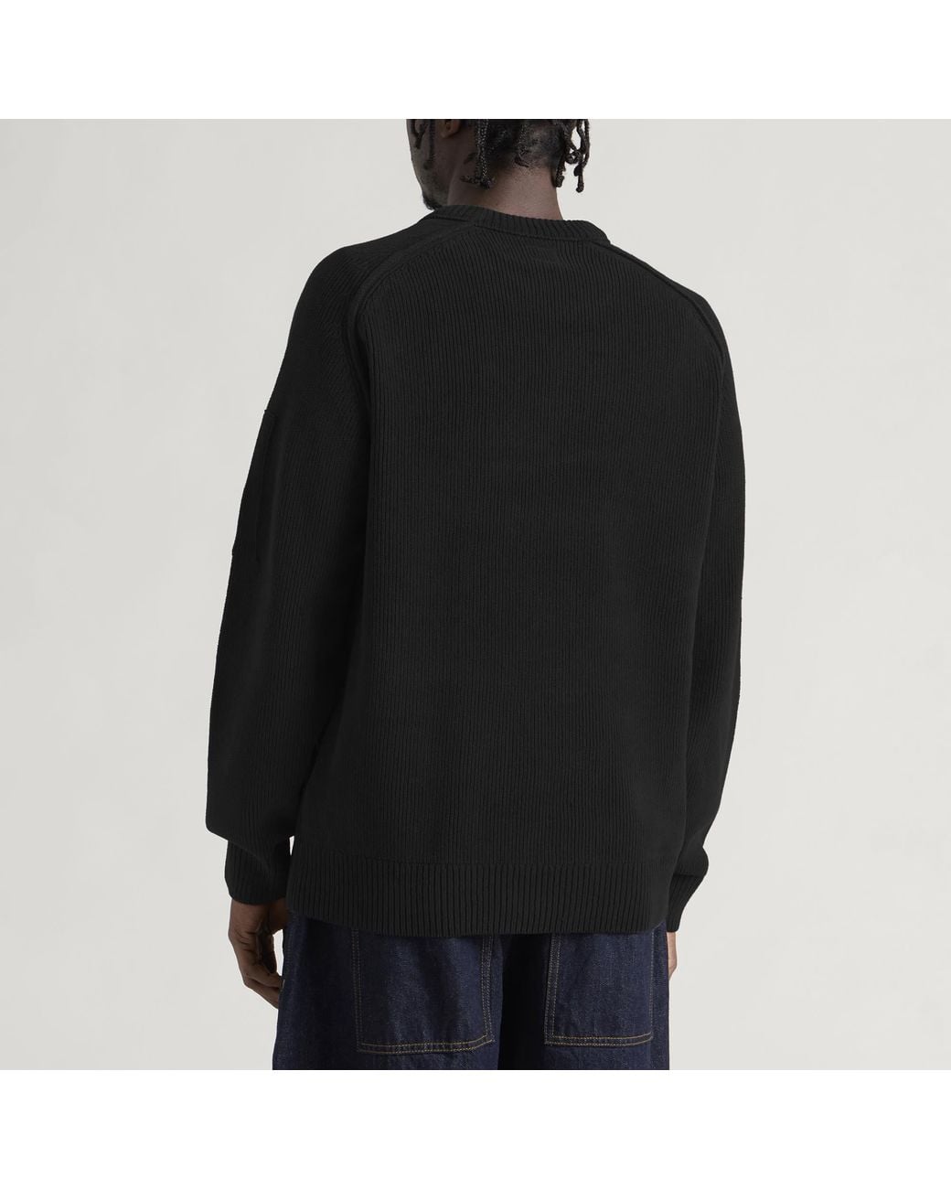 C P Company Black Chenille Knit Lens Jumper for men