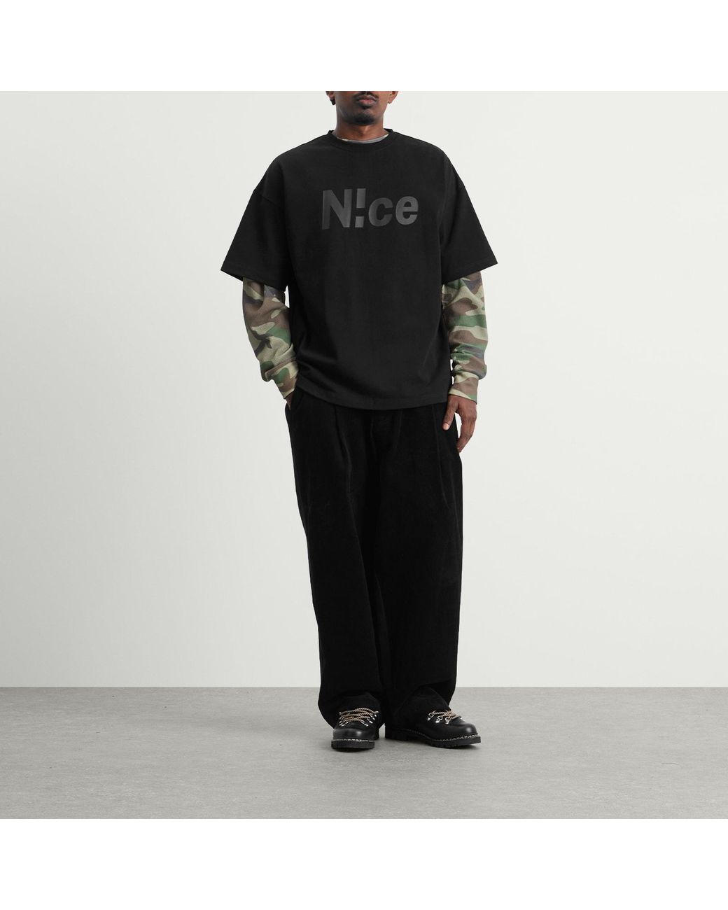 N!CE Black Logo T-Shirt for men