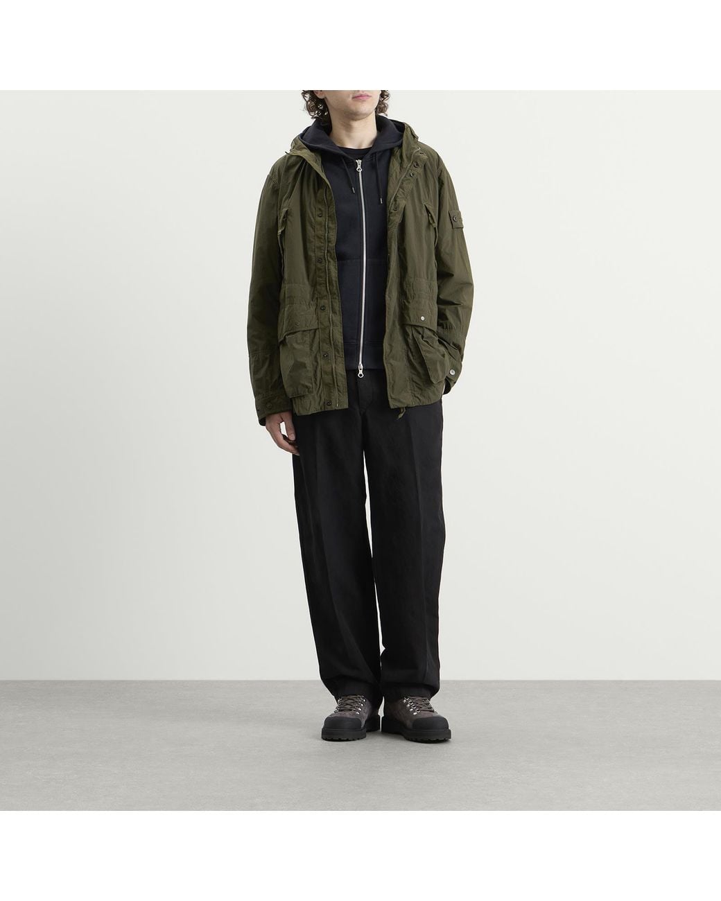 Stone Island Green Ghost Nylon Smerigliato Parka for men