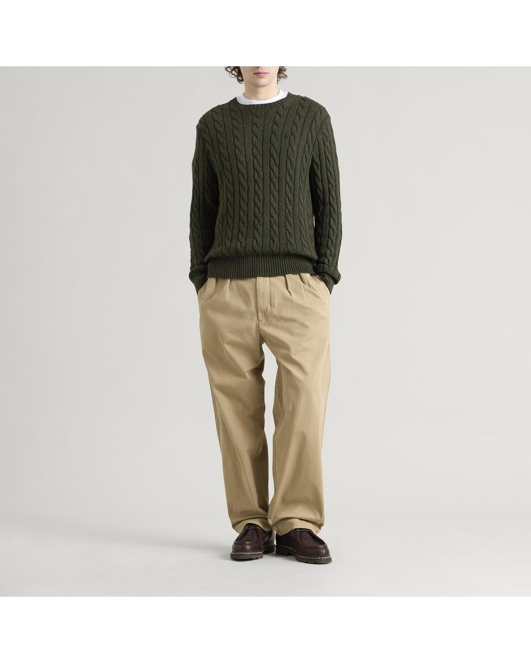 Polo Ralph Lauren Green Cable Knit Jumper for men