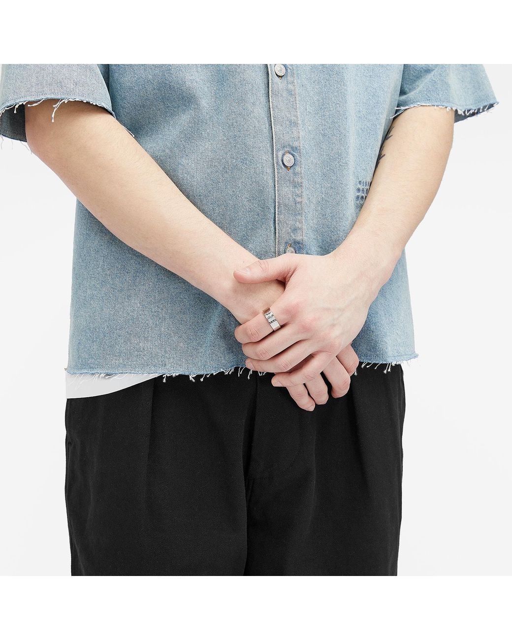 Maison Margiela Gray Mm6 Minimal Logo 8Mm Ring for men