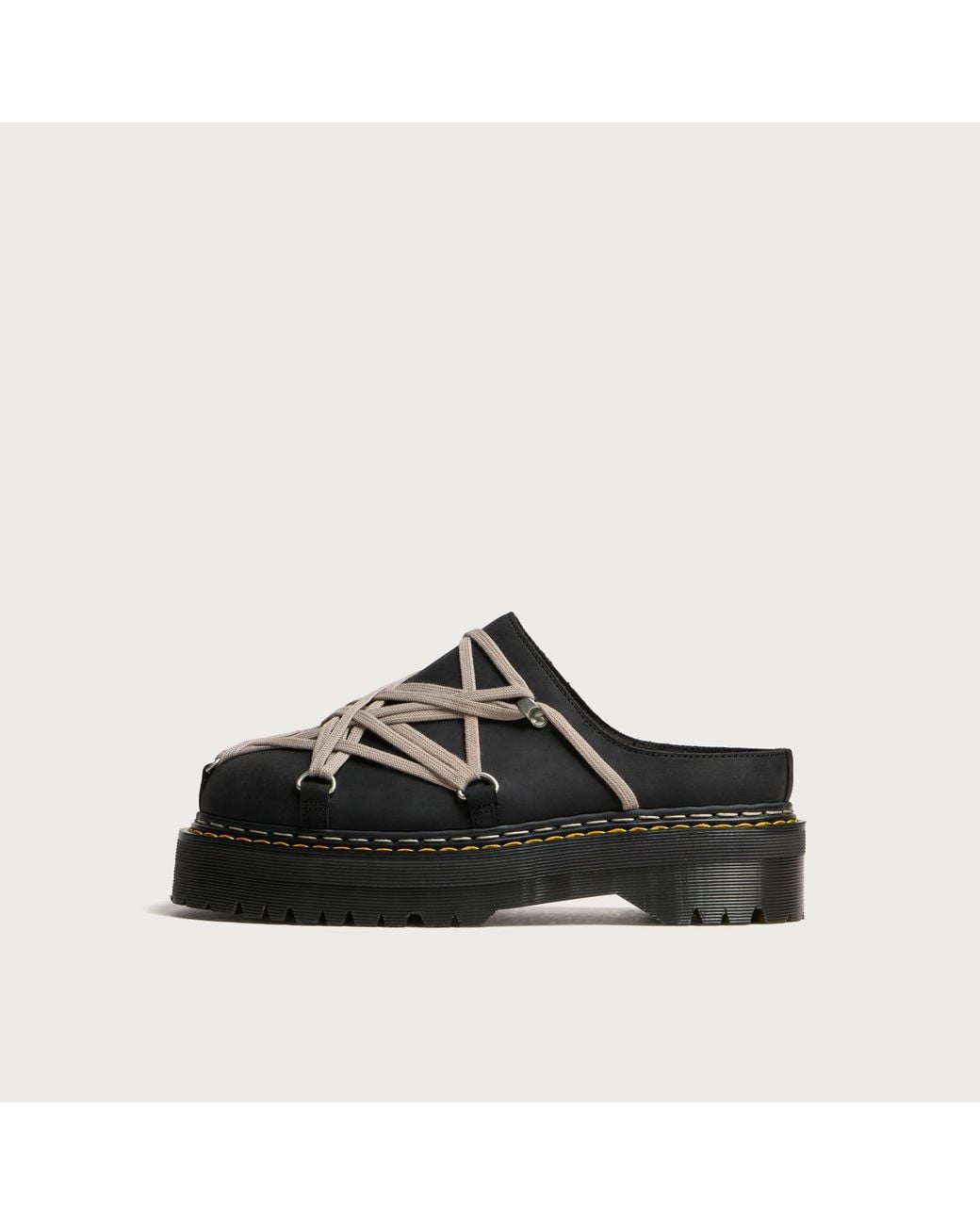 Rick Owens Black X Dr. Martens Quad Sole Megalace Mule for men
