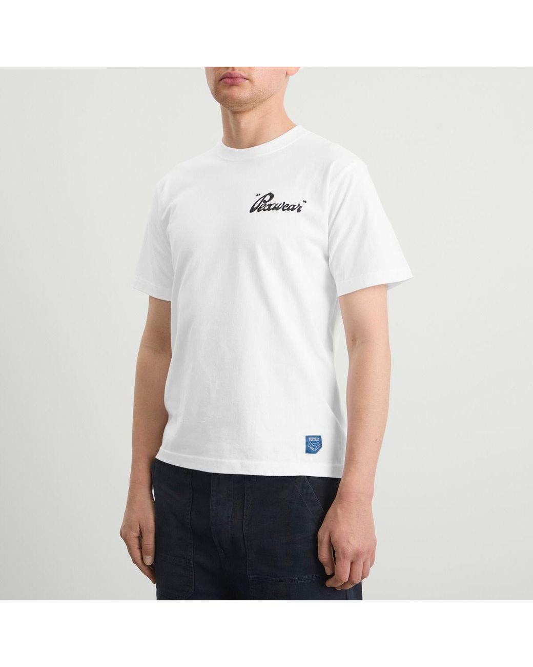 Pexwear White Italic Logo T-Shirt for men