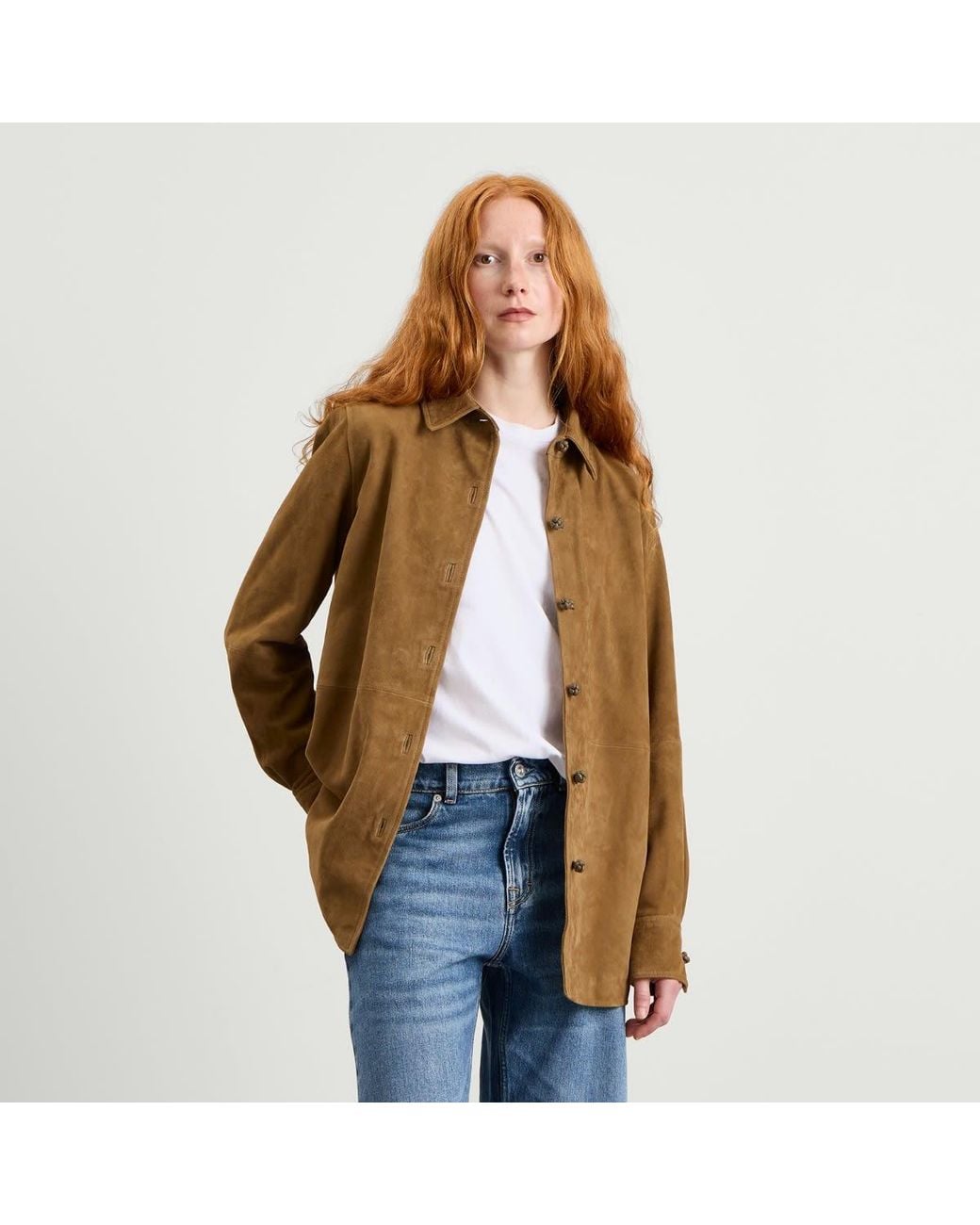 Rohe Brown Suede Pankou Overshirt