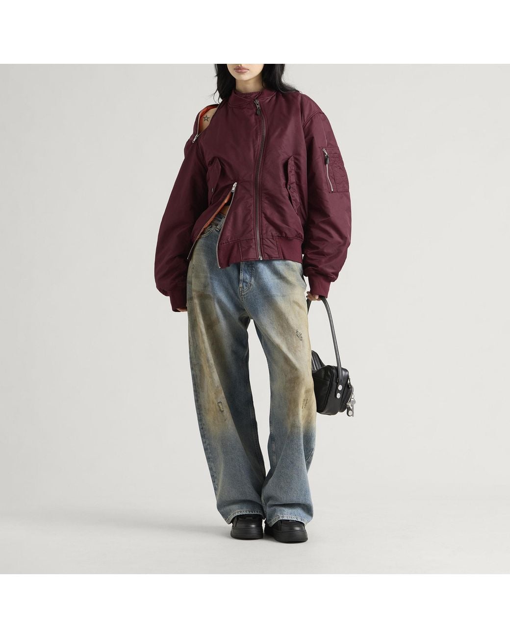 OTTOLINGER Purple Forever Zip Bomber Jacket