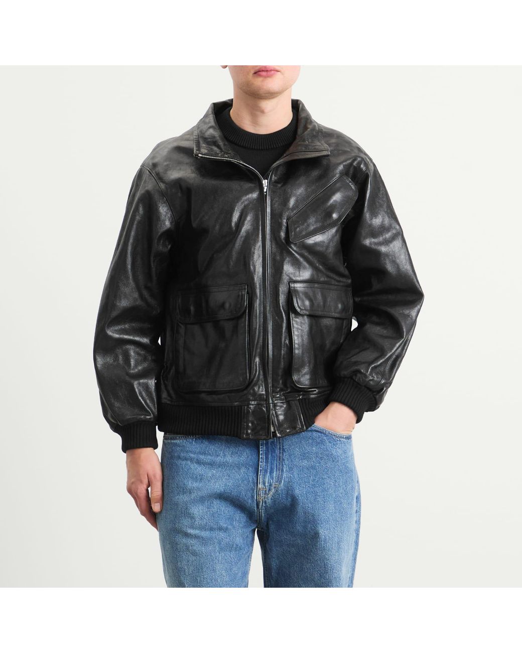 auralee-Black-Lamb-Leather-Zip