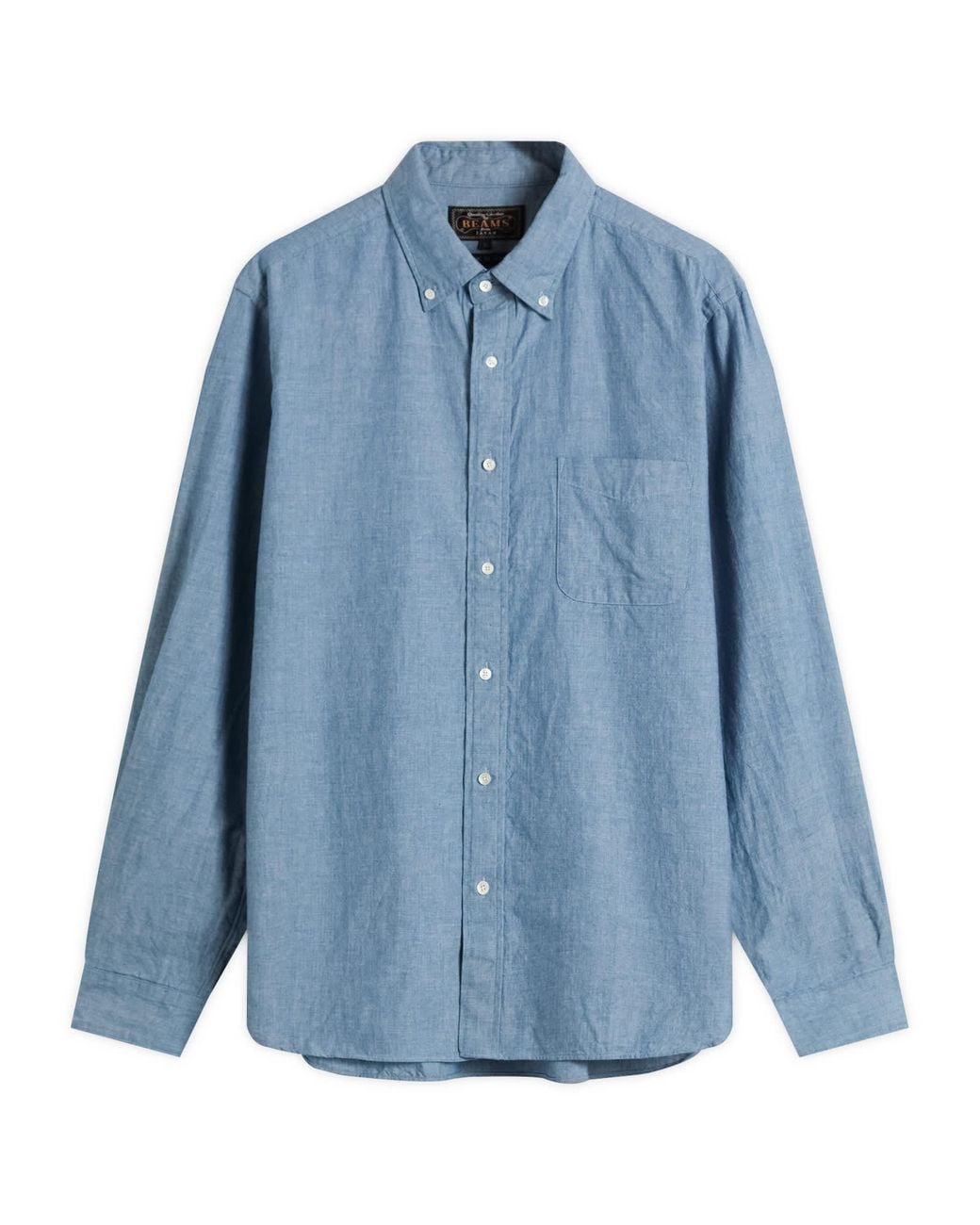 Beams Plus Blue Button Down Shirt for men