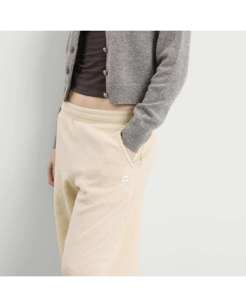 DUNST Natural Boucle Wide Leg Sweatpants