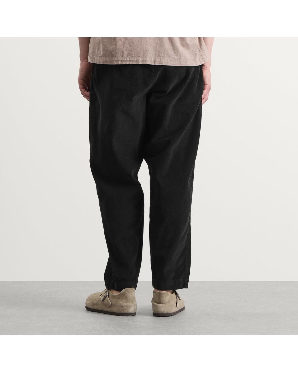 Universal Works Gray Cat Cord Pleated Track Pant for men