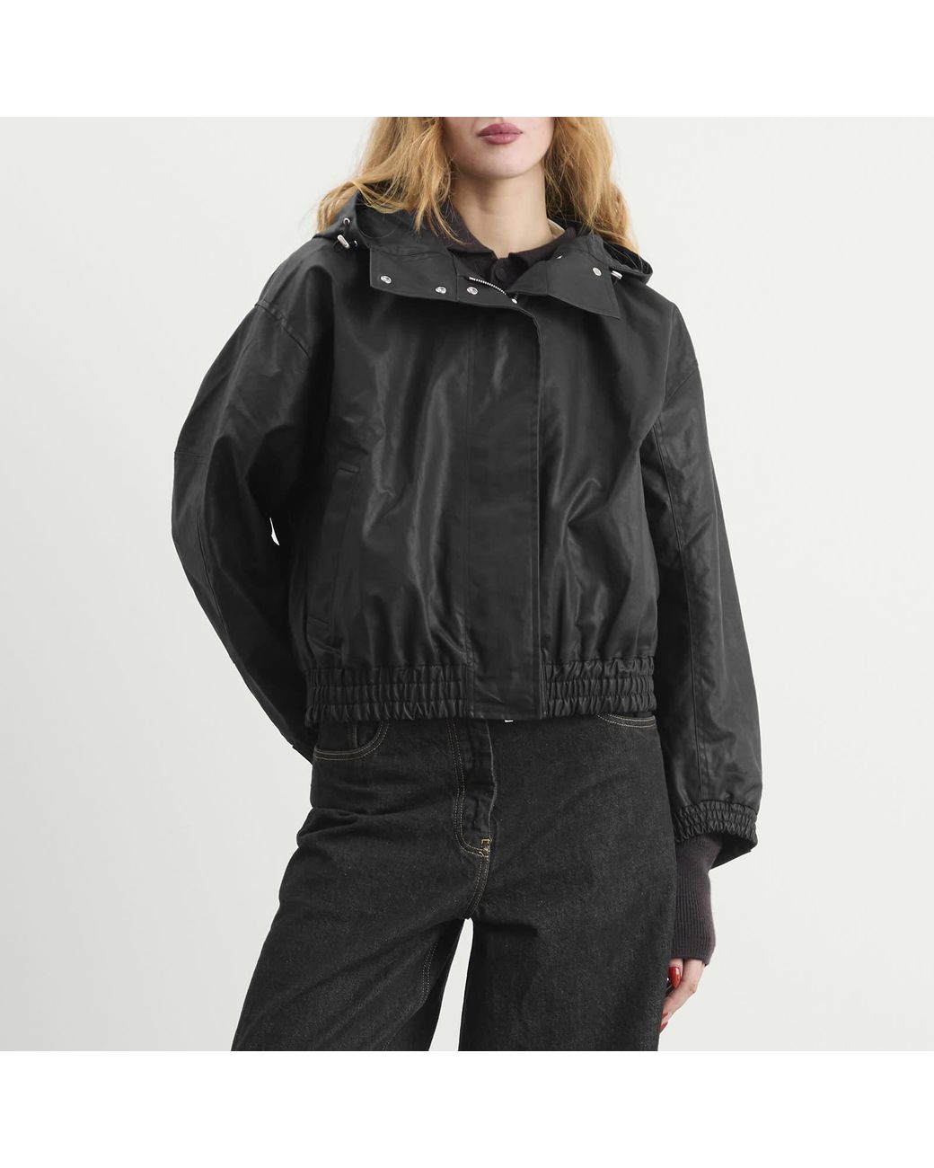 Studio Nicholson Black Hooded Short Coat