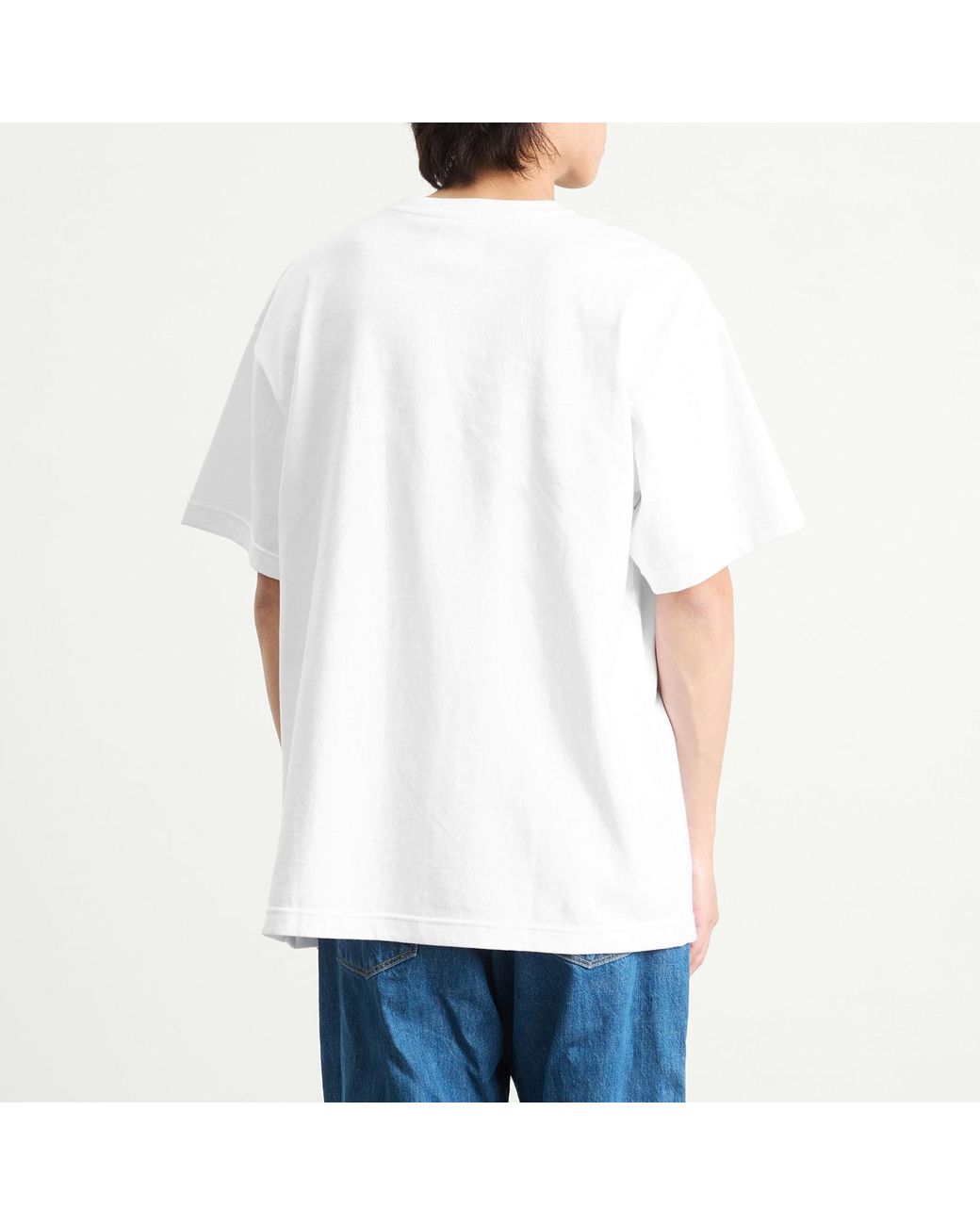 (w)taps White Pocket T-Shirt for men