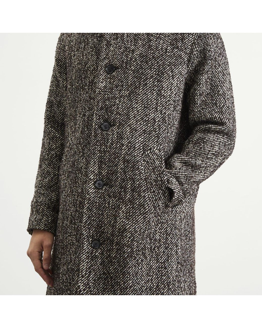 NN07 Gray Franco Wool Overcoat for men