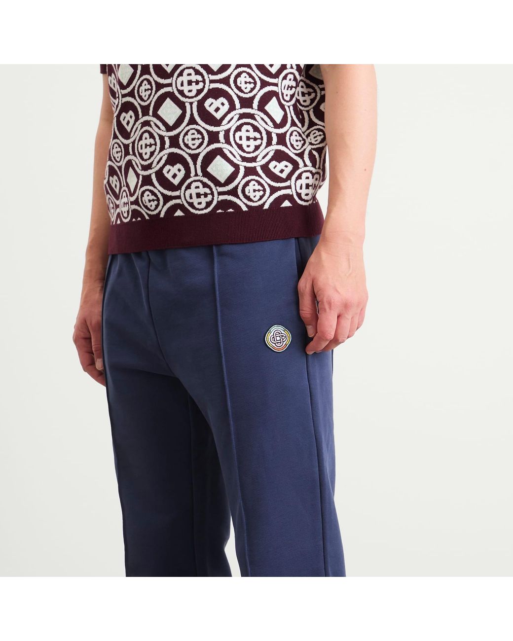 Casablanca Blue Loopback Patch Open Hem Jogger for men