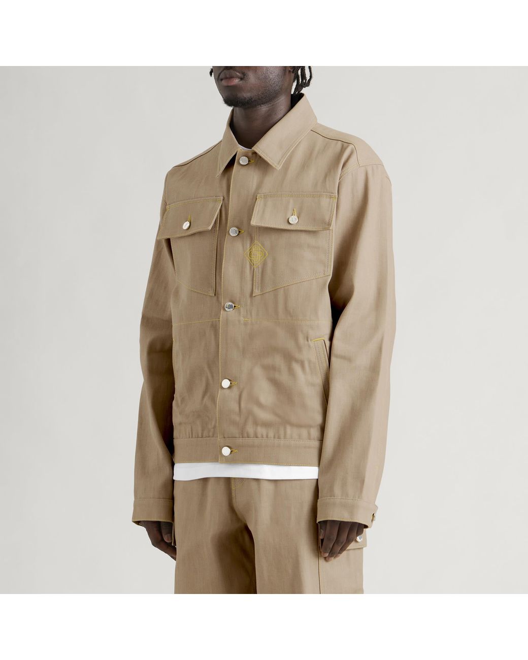 Casablanca Natural Desert Canvas Denim Jacket for men