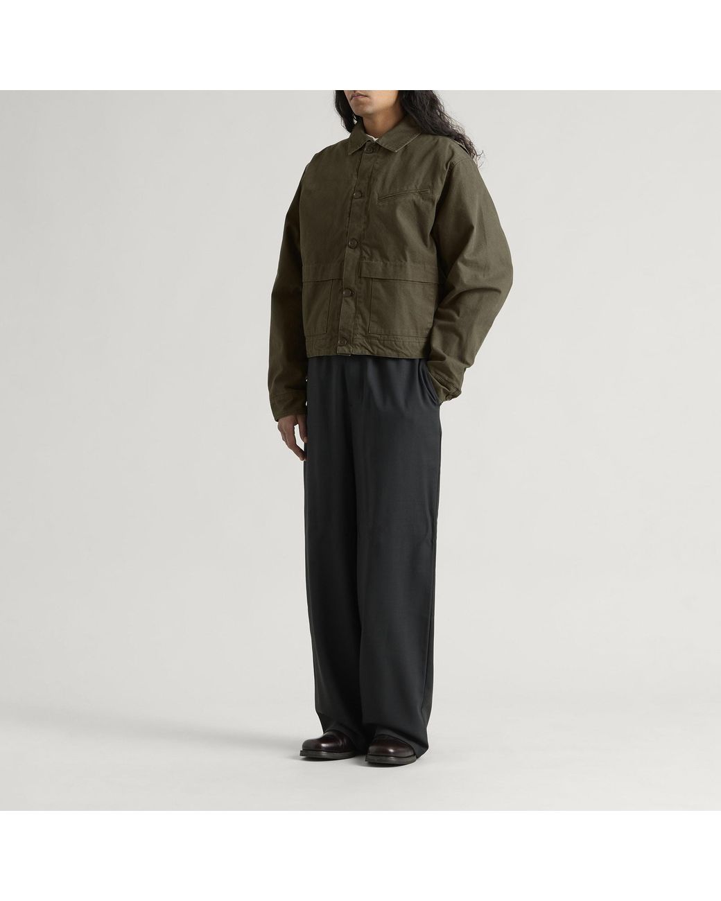 Entire studios Green Hatch Cotton Jacket for men