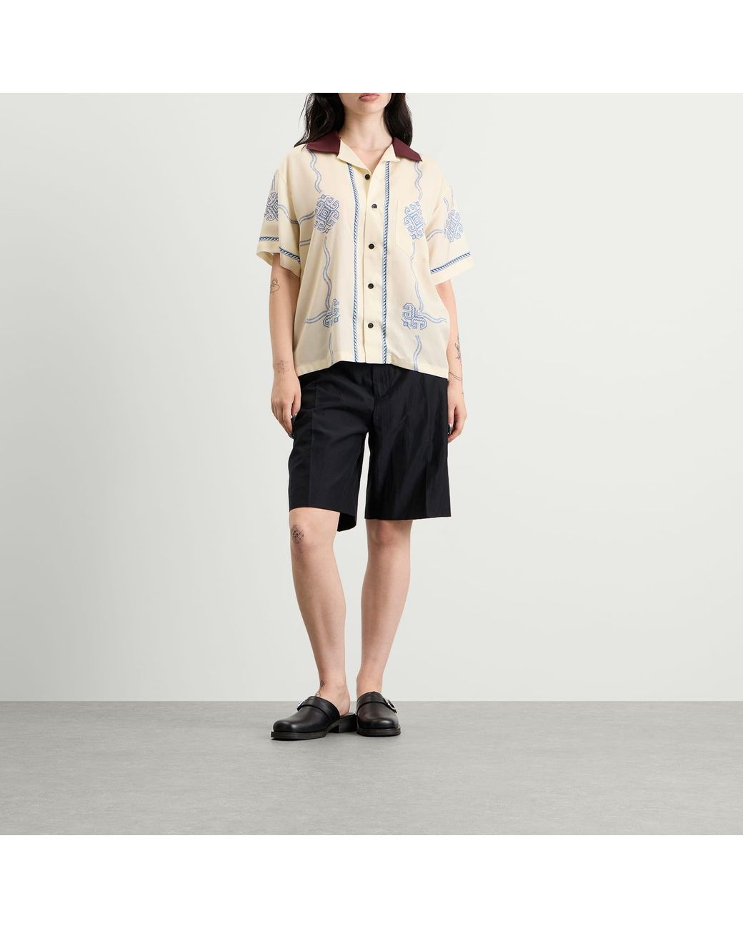 Toga Natural Toga Inner Print Short Sleeve Shirt