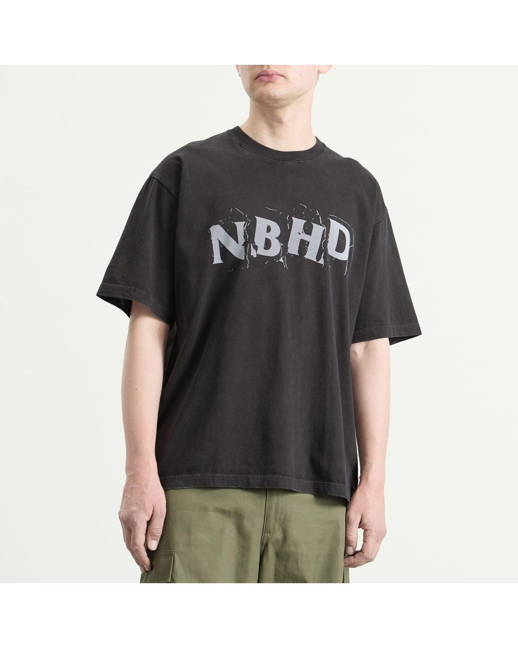 Neighborhood Black Ss-14 Pigment Dyed T-Shirt for men