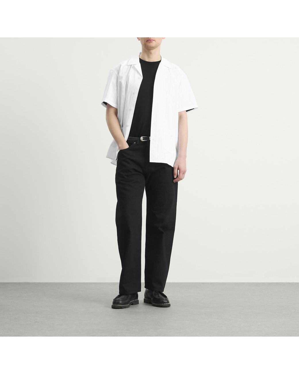 Drole de Monsieur White Cuban Cotton Shirt for men