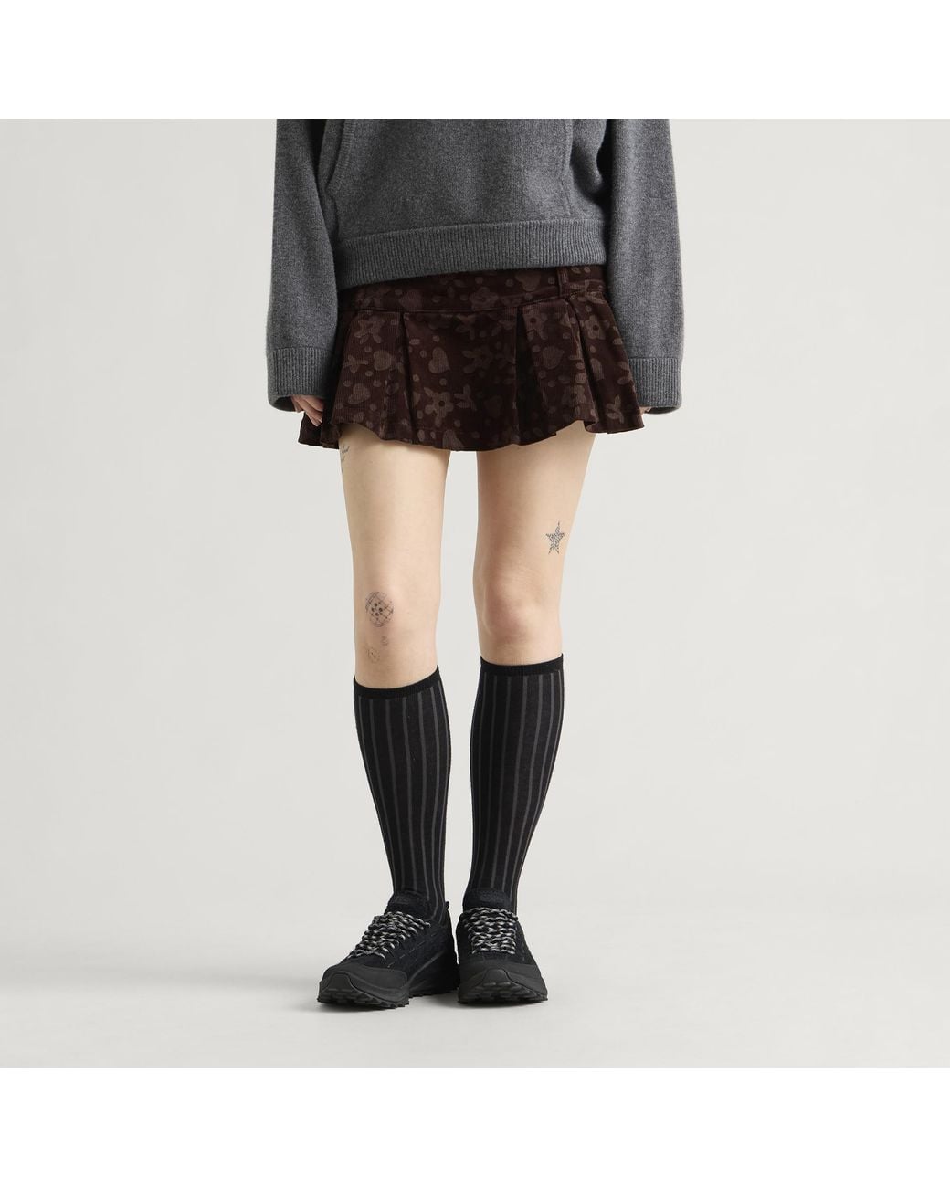 PAOLINA RUSSO Black Pleated Mini Skirt