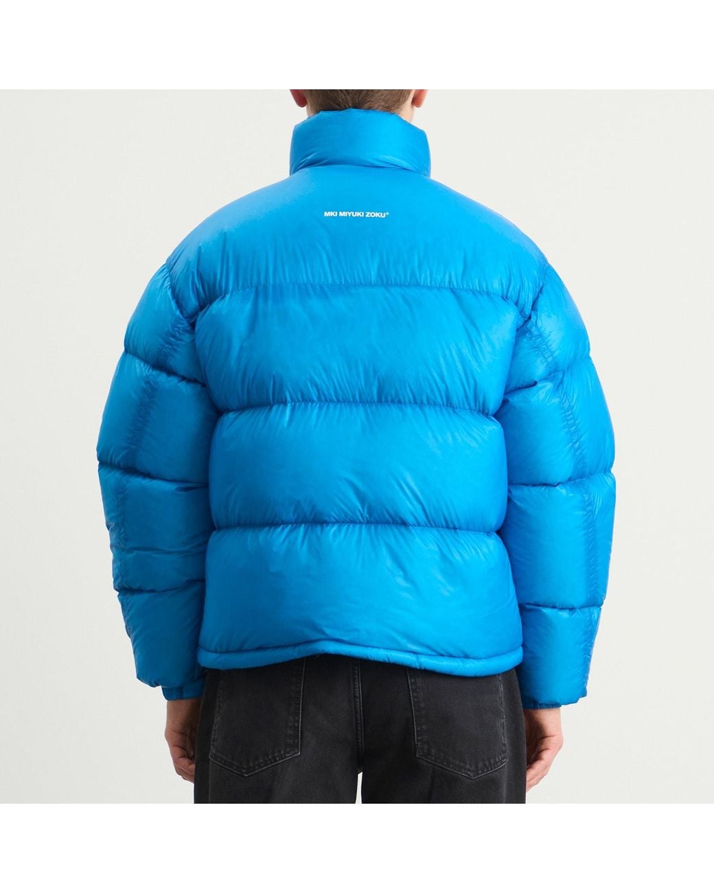 MKI Miyuki-Zoku Blue Translucent Funnel Neck Bubble Jacket Presented By End for men