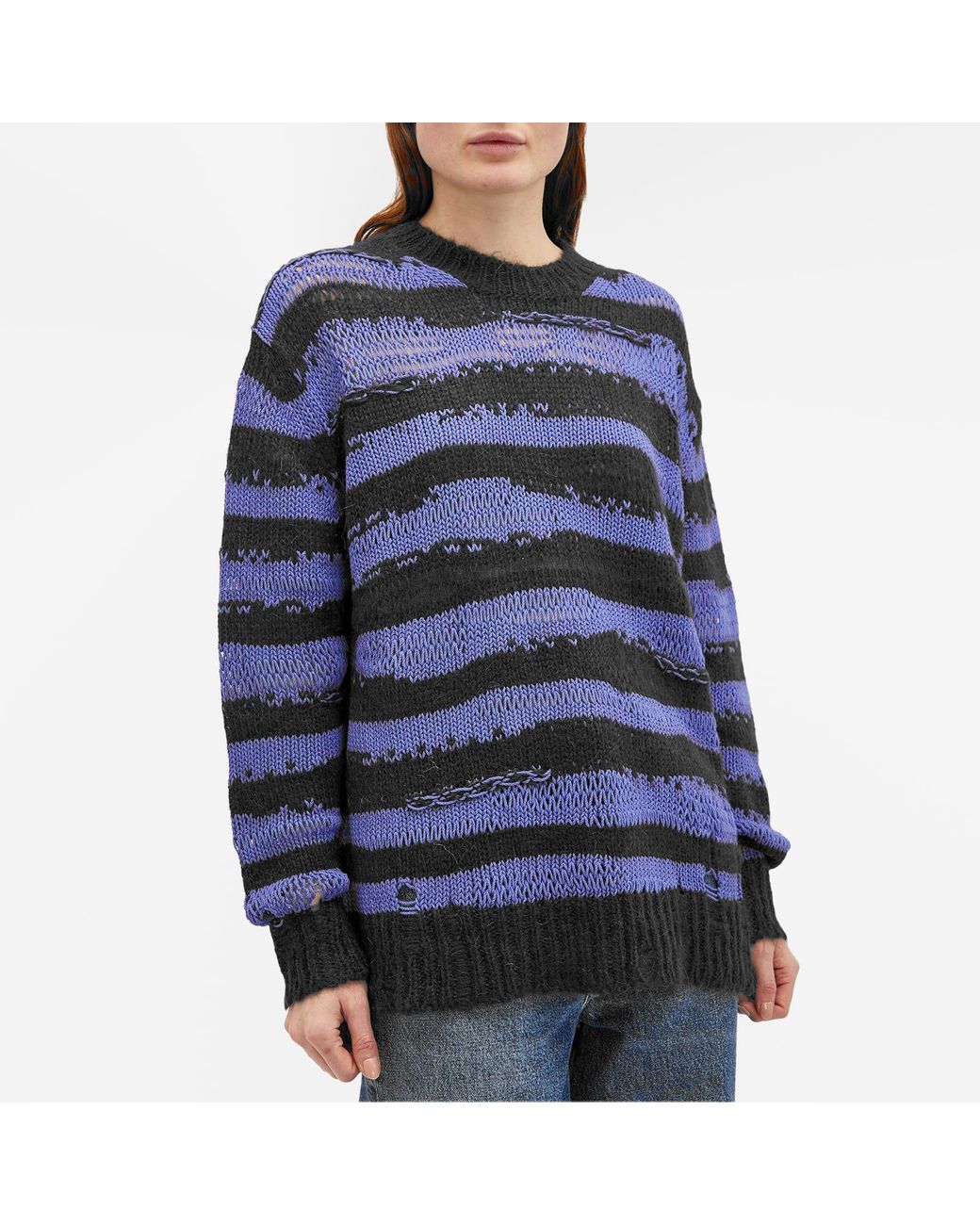 Acne Studios Karita Mohair Stripe Jumper in Blue | Lyst