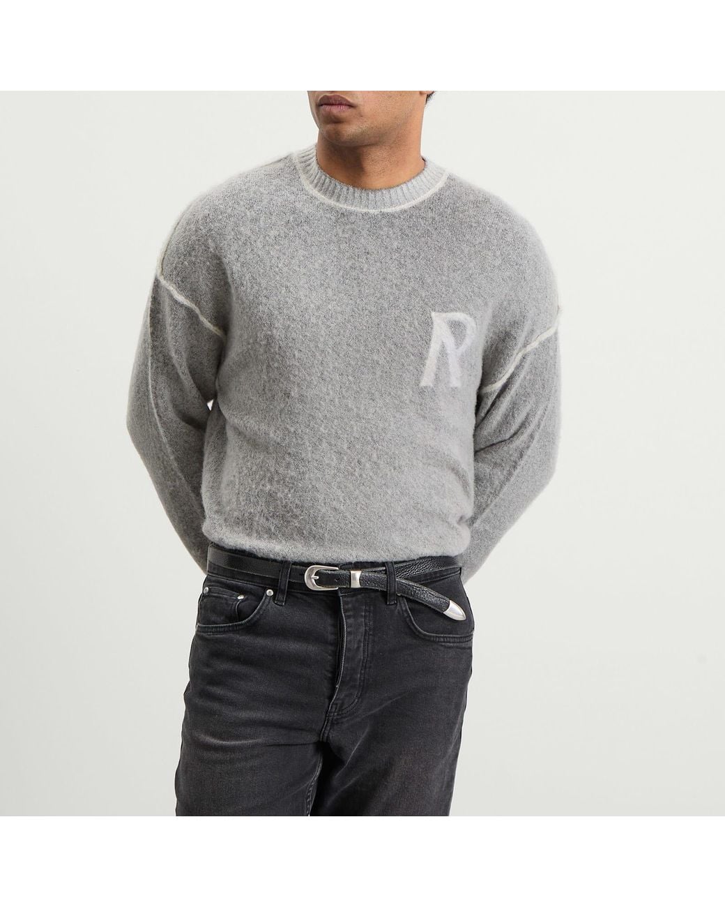 Represent Gray Lightweight Alpaca Knit Jumper for men