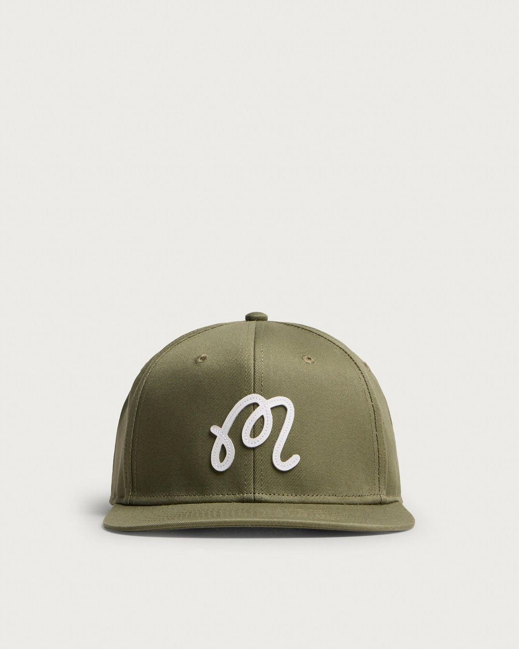 Malbon Green M Script Snapback for men