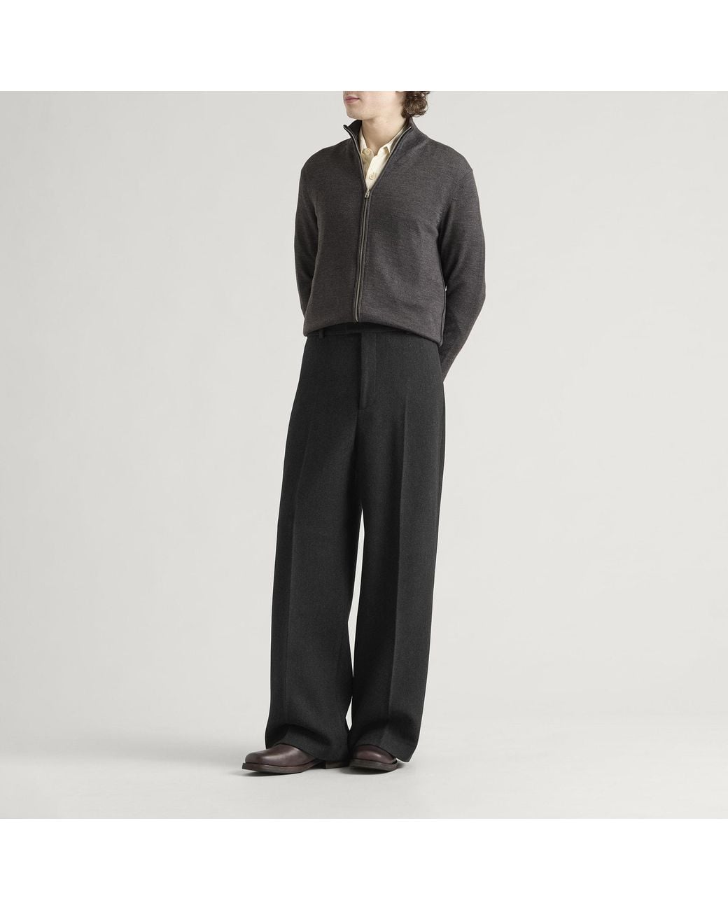 Jacquemus Black Tempo Pleated Straight Leg Pants for men