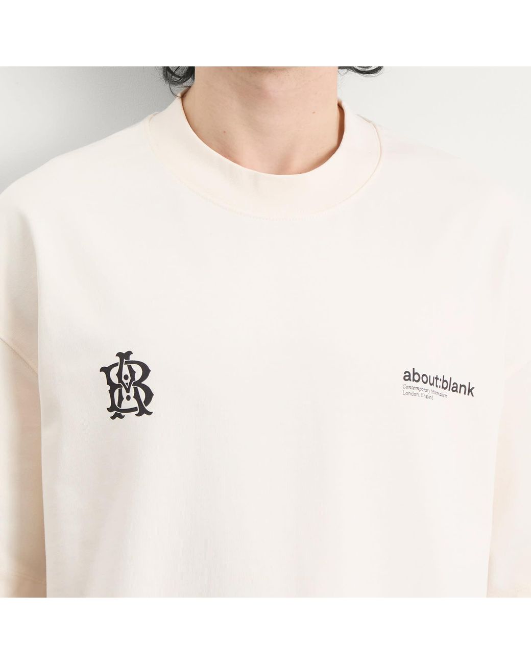 About Blank White Dual Logo T-Shirt for men