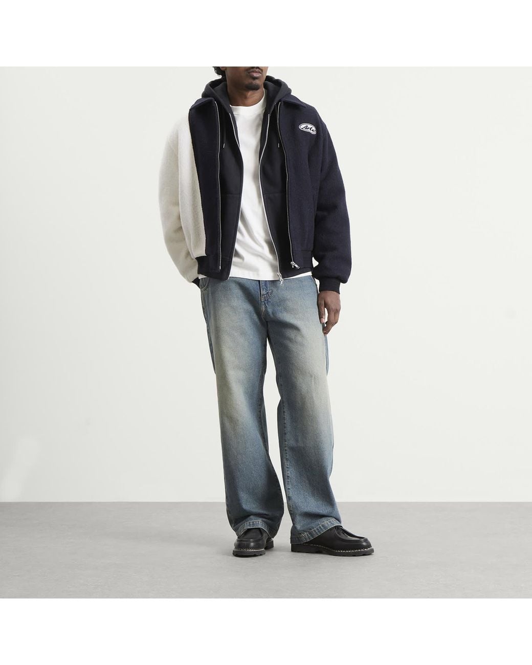 Arte' Blue Wool Varsity Jacket for men