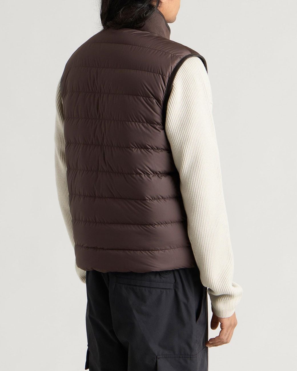 Moncler Brown Rysfen Shearling Vest Jacket for men