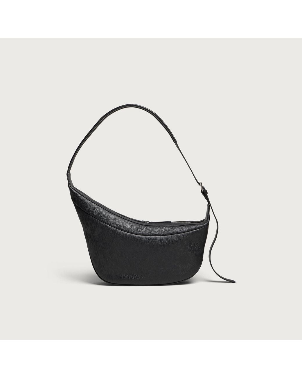 GRAMS28 Black 192 Essential Half Moon Bag for men