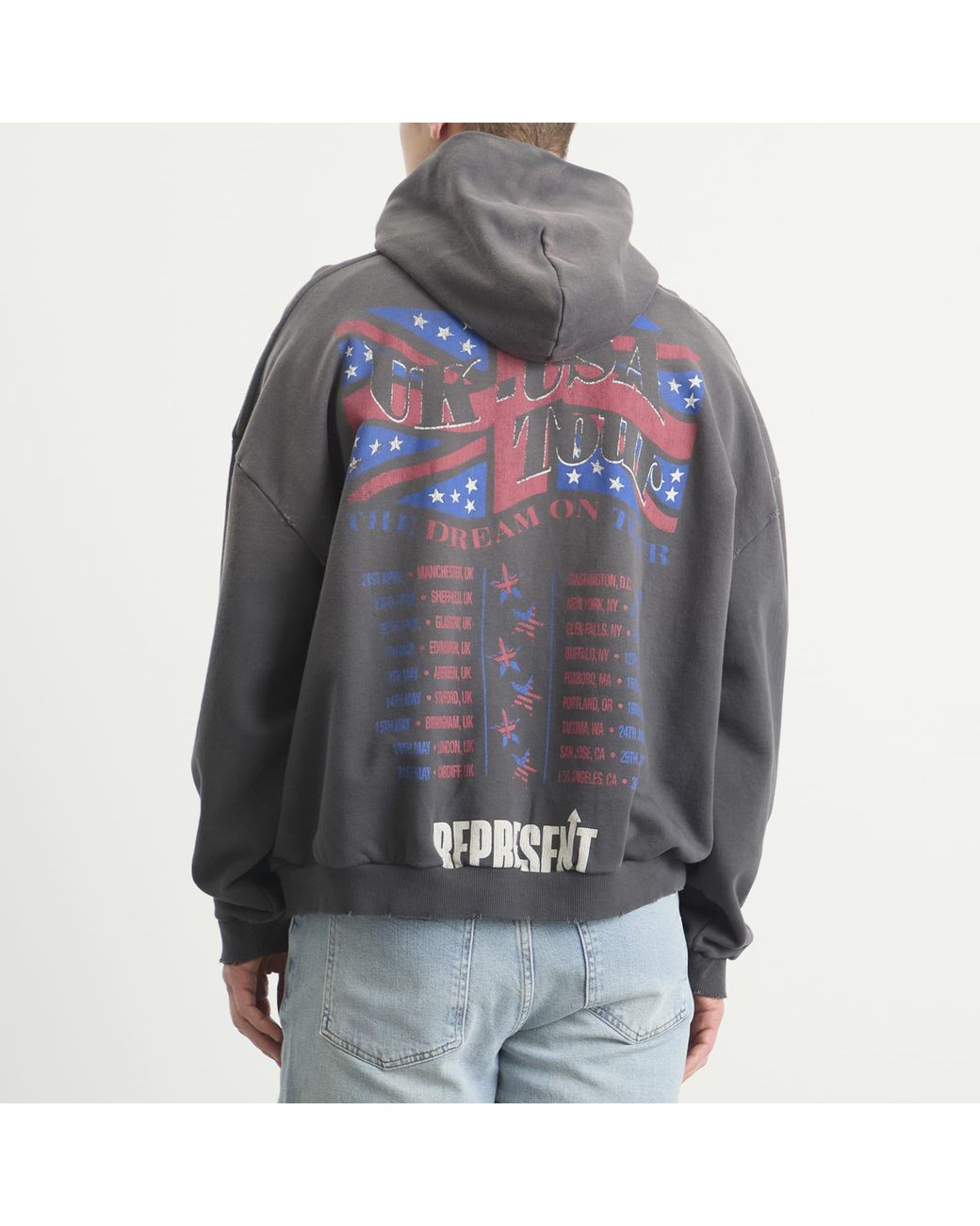 Represent Gray The American Dream Tour Hoodie for men