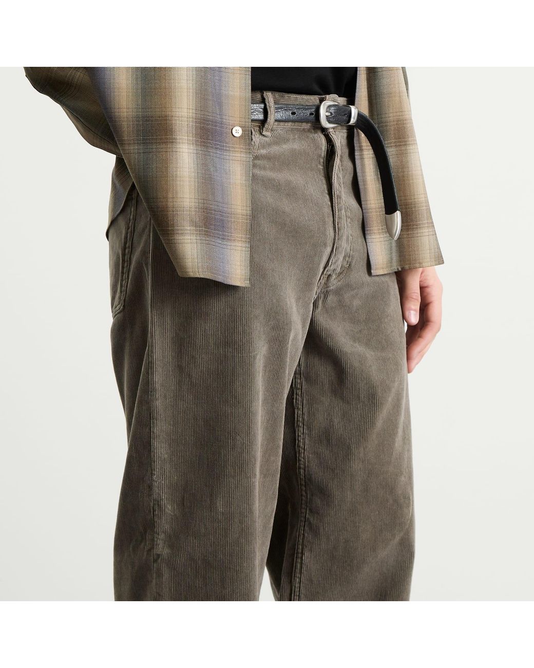 AURALEE Pigment Dyed Finx Corduroy 5P Pants in Grey for Men | Lyst