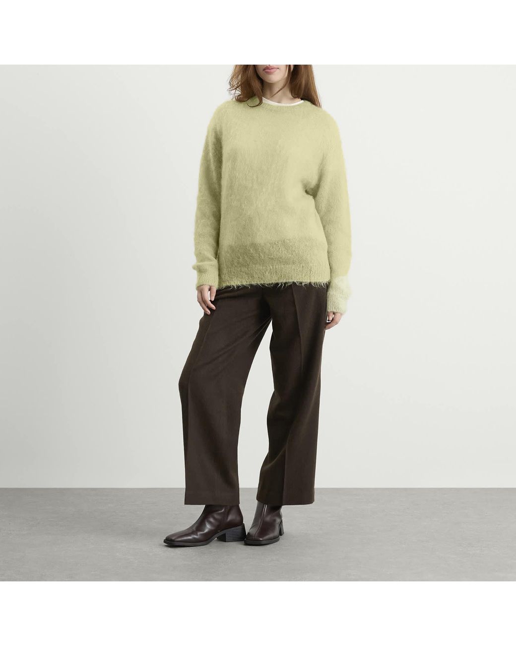 Auralee Green Mohair Knit Pullover