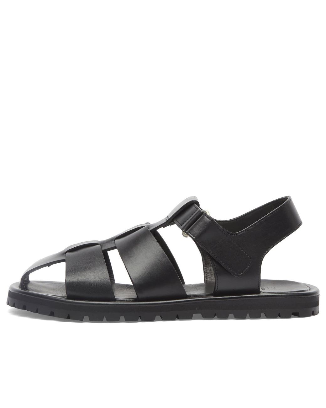 Studio Nicholson Black Sandom Leather Fisherman Sandal for men