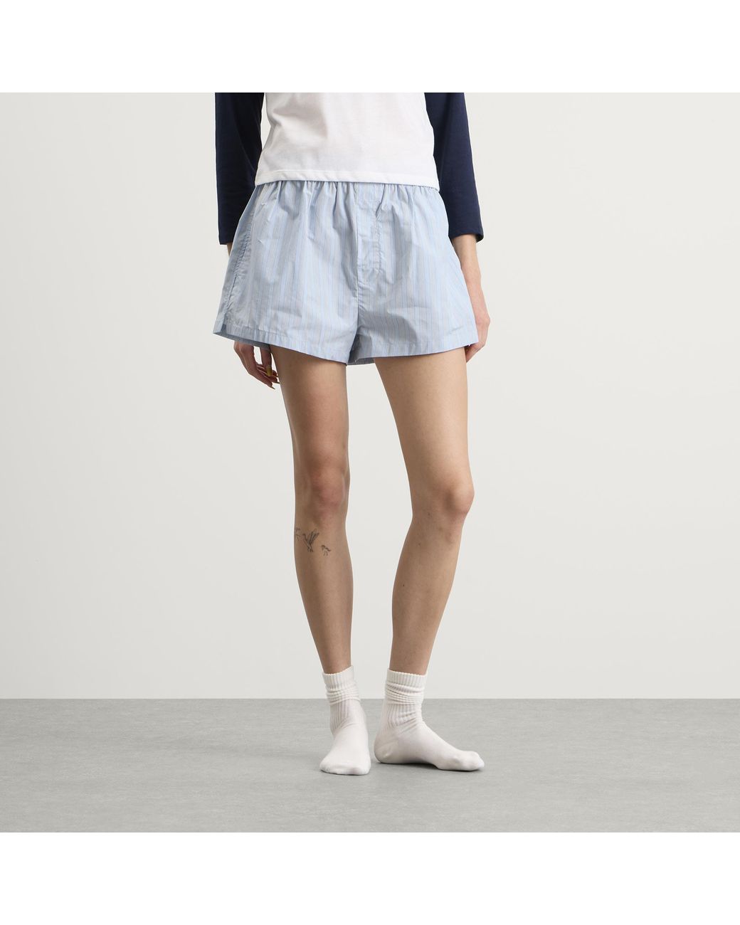 Calvin Klein Blue Covered Poplin Short