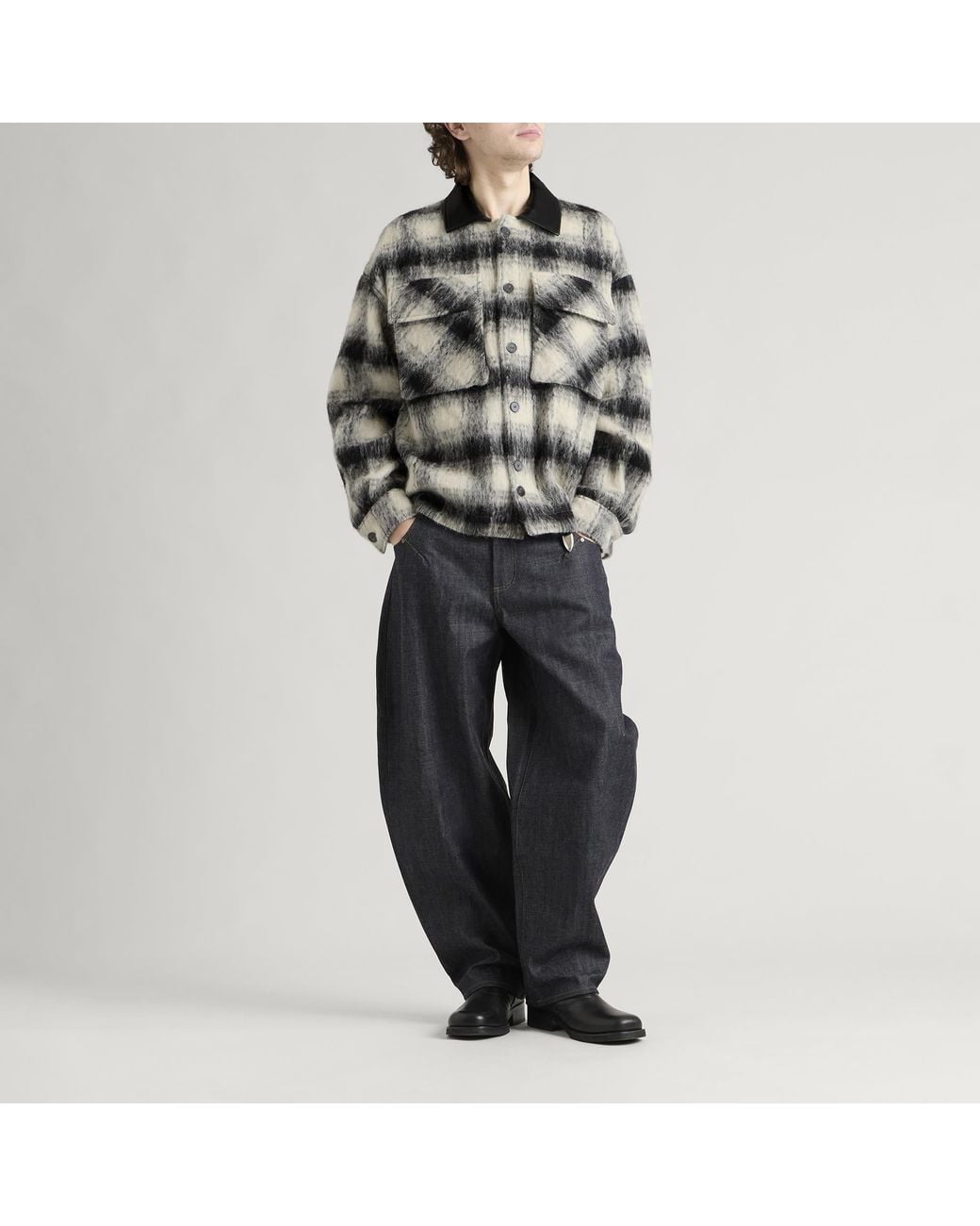 Entire studios Multicolor Fjord Alpaca Check Shirt Jacket for men