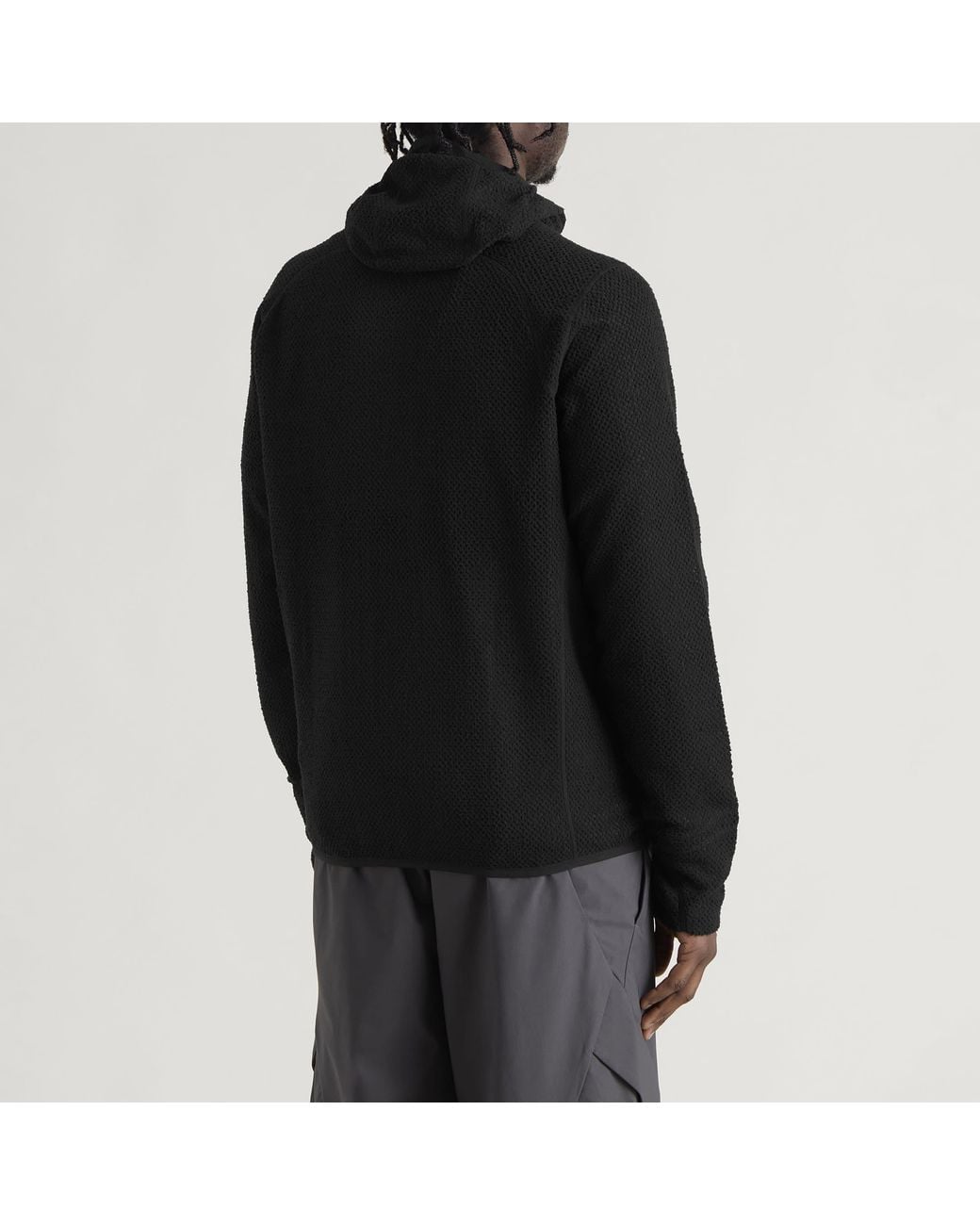 Roa Black Awi Thermal Zip Hoodie for men